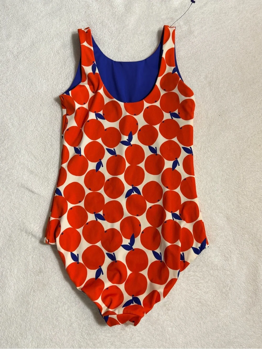Hanna Andersson Reversible Orange Fruit Print Swimsuit Sz 120 (6/7)